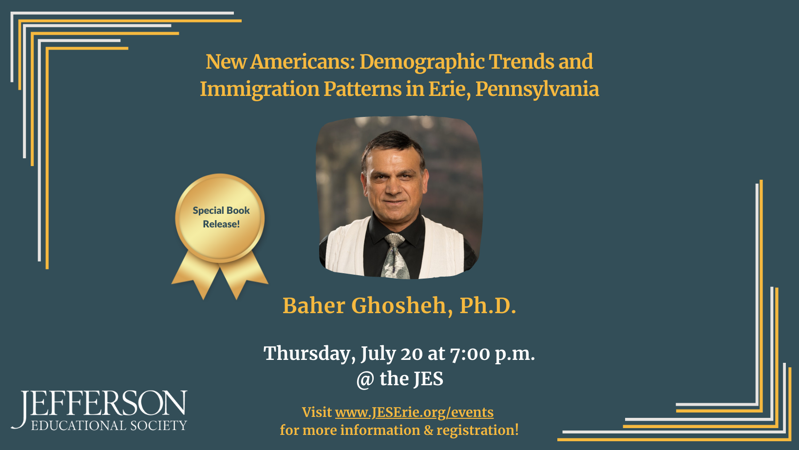 Ghosheh's Long-Awaited Book on Immigration Featured in Program, Reception on Thursday